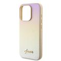 iPhone 15 Pro Guess Iridescent Metal Script Hybrid Cover