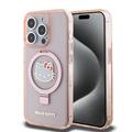 iPhone 15 Pro Hello Kitty IML Ringstand Glitter MagSafe Cover - Pink