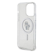 iPhone 15 Pro Karl Lagerfeld IML Glitter Karl & Choupette MagSafe Cover - Klar