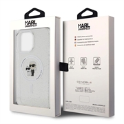 iPhone 15 Pro Karl Lagerfeld IML Glitter Karl & Choupette MagSafe Cover - Klar
