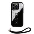 iPhone 15 Pro Karl Lagerfeld Reversible Sequins Cover - Sort / Sølv
