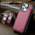 iPhone 15 Pro Max Caseme C22-etui RFID-kortpung - rød