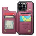iPhone 15 Pro Max Caseme C22-etui RFID-kortpung - rød