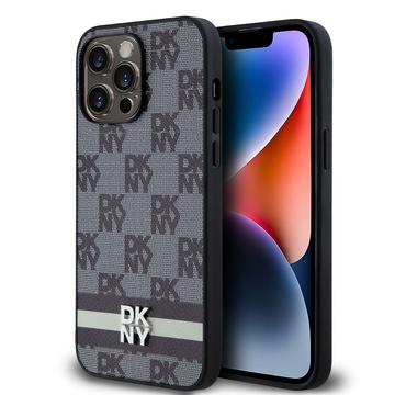 iPhone 15 Pro Max DKNY Ternet Mønster og Stribe Cover - Sort