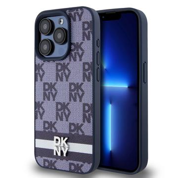 iPhone 15 Pro Max DKNY Ternet Mønster og Stribe Cover - Blå