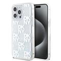 iPhone 15 Pro Max DKNY Liquid Glitter Checkered Pattern Cover - Transparent