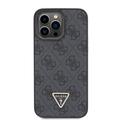iPhone 15 Pro Max Guess 4G Strass Triangle Metal Logo Case - Sort