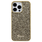 iPhone 15 Pro Max Guess Disco Metal Script Logo Cover - Guld