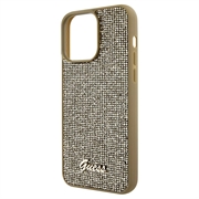 iPhone 15 Pro Max Guess Disco Metal Script Logo Cover - Guld