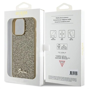 iPhone 15 Pro Max Guess Disco Metal Script Logo Cover - Guld