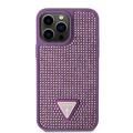 iPhone 15 Pro Max Guess Rhinestones Triangle Metal Logo Cover