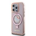 iPhone 15 Pro Max Hello Kitty IML Ring Stand Glitter MagSafe Cover - Pink