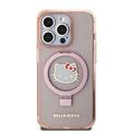 iPhone 15 Pro Max Hello Kitty IML Ring Stand Glitter MagSafe Cover - Pink