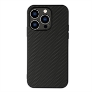 iPhone 15 Pro Max Hybrid Cover - Karbonfiber - Sort