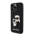 iPhone 15 Pro Max Karl Lagerfeld 3D-gummi Karl & Choupette NFT-etui - sort