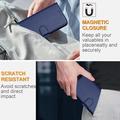 iPhone 15 Pro Max Premium Wallet-etui med rem - kulfiberstruktur - Kulstofblå