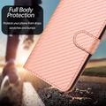 iPhone 15 Pro Max Premium Wallet-etui med rem - kulfiberstruktur