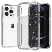 iPhone 15 Pro Max Stylish Glitter Series Hybrid Cover - Hvid