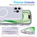 iPhone 15 Pro Max Wave-Edge Laser Glitter MagSafe Cover - Klar