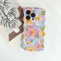 iPhone 15 Pro Max TPU-cover med bølgede kanter og oliemaleri - Blomster