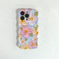 iPhone 15 Pro Max TPU-cover med bølgede kanter og oliemaleri - Blomster
