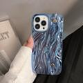 iPhone 15 Pro Max Rynket galvaniseret TPU Cover - Blå
