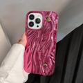 iPhone 15 Pro Max Rynket galvaniseret TPU Cover - Hot Pink