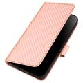 iPhone 15 Pro Premium Wallet-etui med rem - kulfiberstruktur
