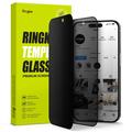 iPhone 15 Pro Ringke TG Privacy skærmbeskytter i hærdet glas - sort kant