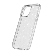 iPhone 15 Pro Stylish Glitter Series Hybrid Cover - Hvid
