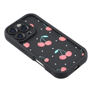 iPhone 15 Pro Stilfuldt stødsikkert TPU cover med forhøjede kanter - sort / Kirsebær