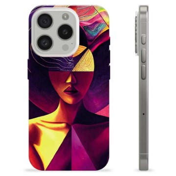 iPhone 15 Pro TPU Cover - Kubistisk Portræt