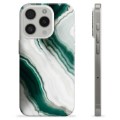 iPhone 15 Pro TPU Cover - Smaragd Marmor
