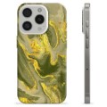 iPhone 15 Pro TPU Cover - Oliv Marmor