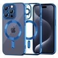 iPhone 15 Pro Tech-Protect MagShine-etui - MagSafe-kompatibel - klar / mørkeblå