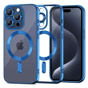 iPhone 15 Pro Tech-Protect MagShine-etui - MagSafe-kompatibel - klar / mørkeblå