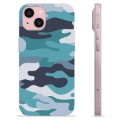 iPhone 15 TPU Cover - Blå Camouflage