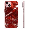 iPhone 15 TPU Cover - Rød Marmor