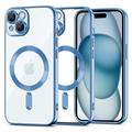 iPhone 15 Tech-Protect MagShine-etui - MagSafe-kompatibelt - klar/mørkeblå