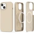 iPhone 15 Tech-Protect Silicone MagSafe Cover - Beige