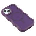 iPhone 15 Bølgekant magnetisk hybrid cover - lilla