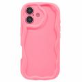 iPhone 16 Candy Color Wavy TPU Cover - Hot Pink