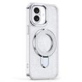 iPhone 16 Glitter Hybrid cover med kickstand - MagSafe-kompatibel - Gennemsigtig