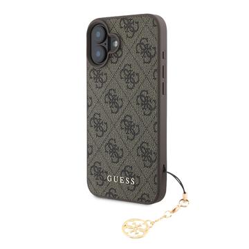 iPhone 16 Guess 4G Charms Collection Hybrid Cover - Brun