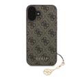 iPhone 16 Guess 4G Charms Collection Hybrid Cover - Brun