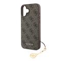 iPhone 16 Guess 4G Charms Collection Hybrid Cover - Brun