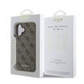 iPhone 16 Guess 4G Charms Collection Hybrid Cover - Brun