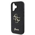 iPhone 16 Guess Fixed Glitter 4G Metal Logo Cover - Sort