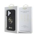 iPhone 16 Guess Fixed Glitter 4G Metal Logo Cover - Sort