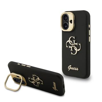 iPhone 16 Guess Grained 4G Logo Stativkamera Cover - Sort